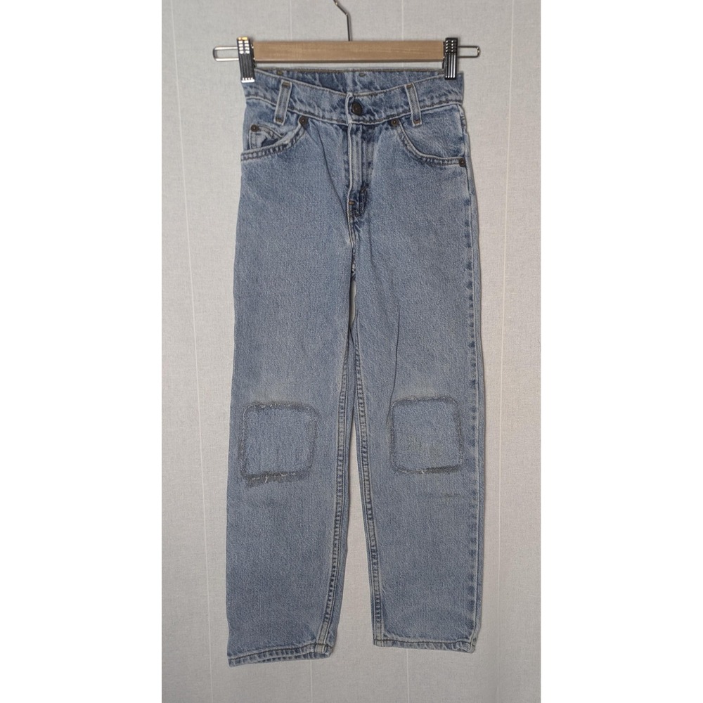 Vintage 90s Levis 550 Orange Tab Boys Jeans Size 9 Light Wash Relaxed Denim - Picture 2 of 7